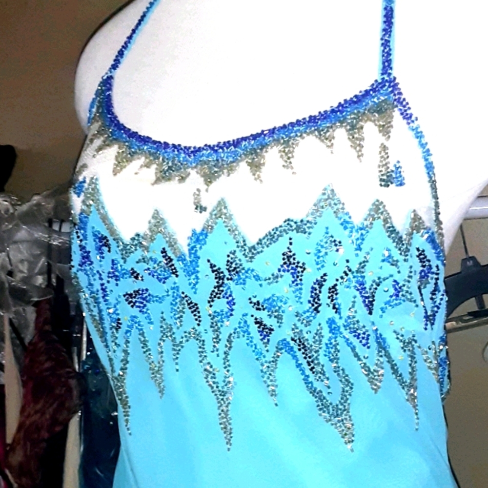 Blue chiffon Dress